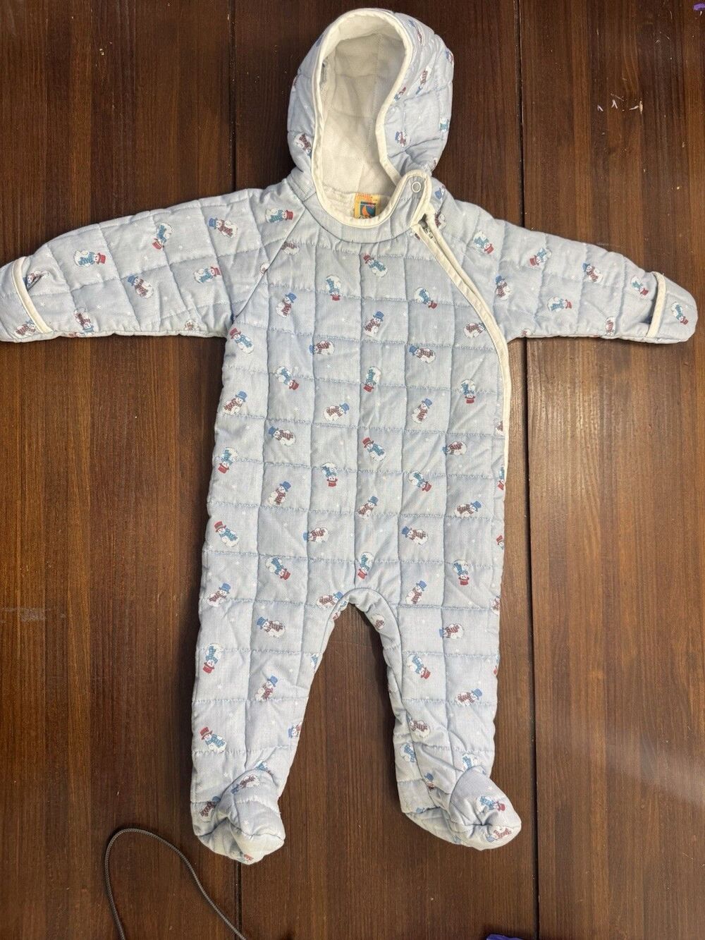 Vintage Carter's Baby Quilted Snow Suit 21-26 LBS Snowman
